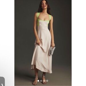 Anthropologie Sleeveless Seamed Slip Midi
Dress